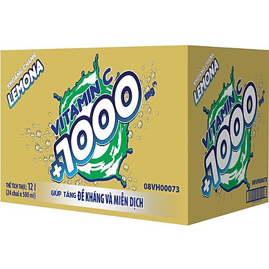 Thùng 24 chai nước giải khát Lemona giàu Vitamin C 500ml