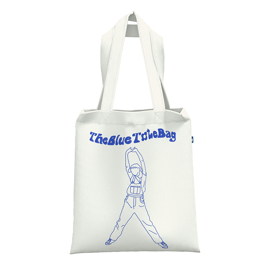 Thebluetshirt - túi tote hoạ tiết màu trắng - white the blue tote bag