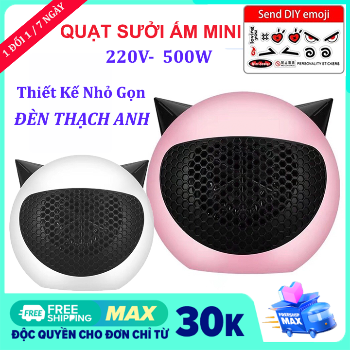 Quạt Sưởi Mini Đa Năng Để Bàn 500W Hình Thú Siêu Đáng Yêu An Toàn Khi Sử Dụng Tiết Kiệm Điện Năng