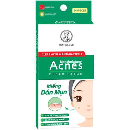 Miếng Dán Mụn Acnes Clear Patch Clear Acne & Anti-Bacteria 24 Miếng ( 2 Gói x 12 Miếng + 1 Nhíp )