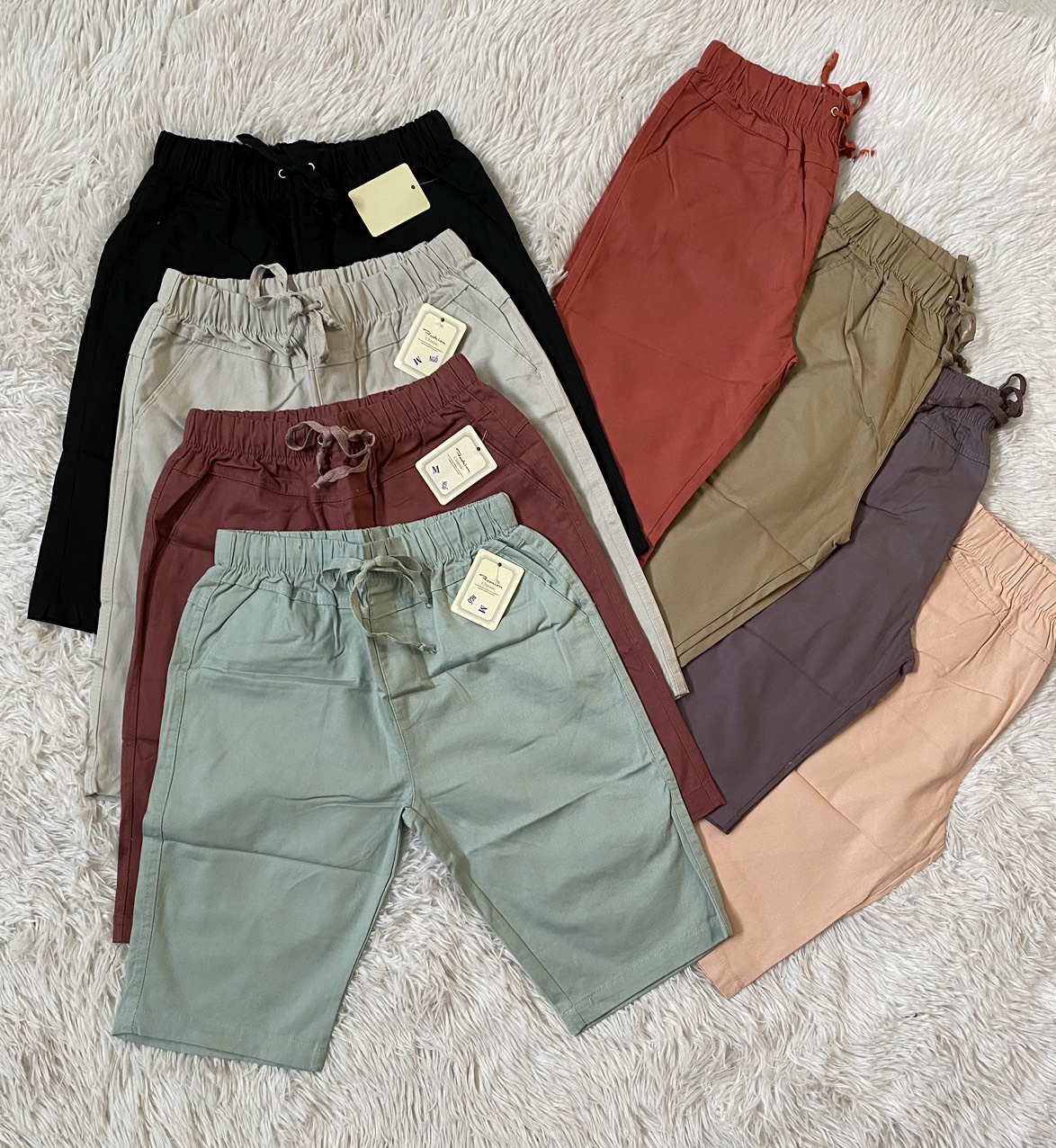 Quần kaki, Quần lửng nữ lưng thun mẫu mới giá rẻ chuẩn shop