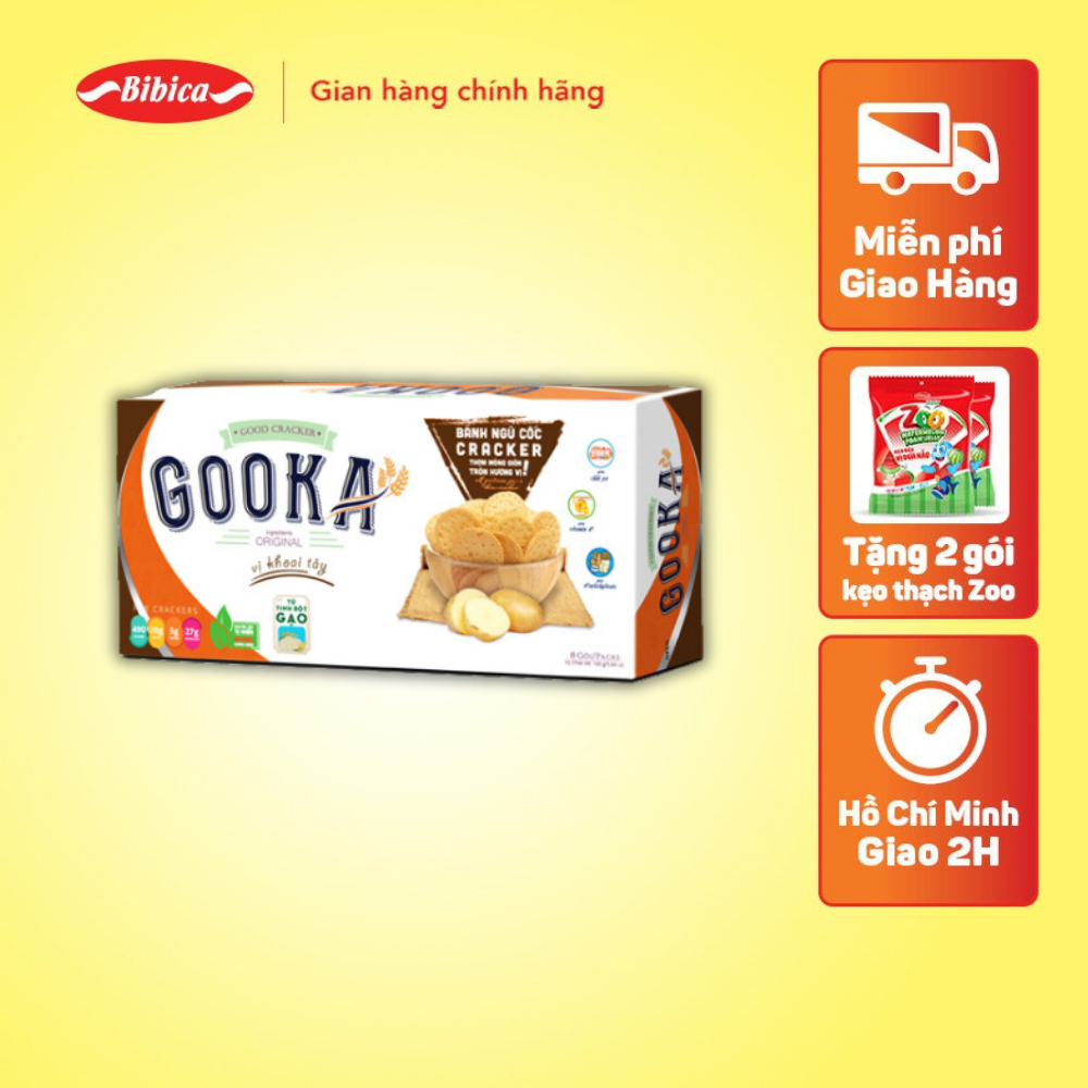 Bánh Gooka Cracker Ngũ Cốc Khoai Tây Bibica 160g