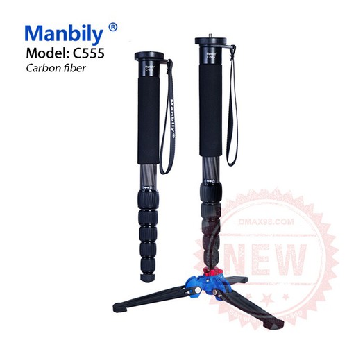 Chân máy ảnh Monopod C555 Carbon Fiber và chân gà M2