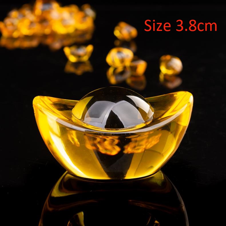 1 Thỏi vàng Thần Tài KIM NGUYÊN BẢO to cỡ 3.8 cm - Thỏi vàng pha lê Phong Thủy Thần Tài May Mắn ( Loại Nhỏ số 3.8 )