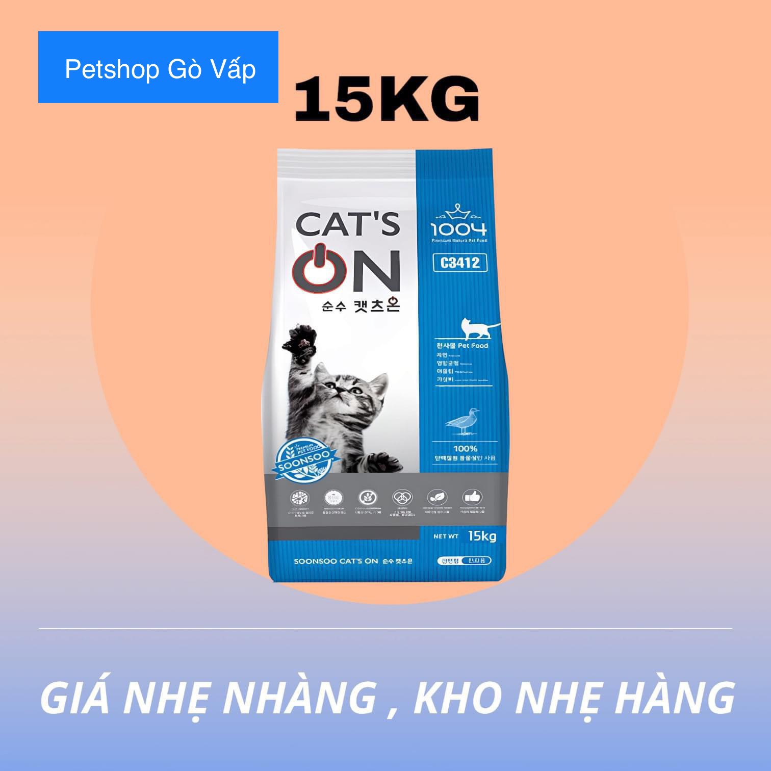 Hạt thức ăn mèo cat's on 15kg-20kg - petshop gò vấp