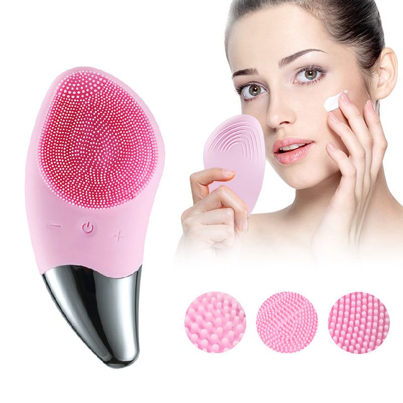 Bàn chải làm sạch da mặt mini Electric Silicone Sonic Face Cleaner Làm sạch sâu lỗ chân lông Máy mát xa da mặt