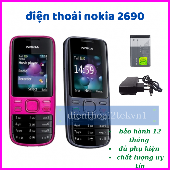 Điện thoại cổ độc Nokia 2690 pin khủng giá rẻ tặng sim 4g