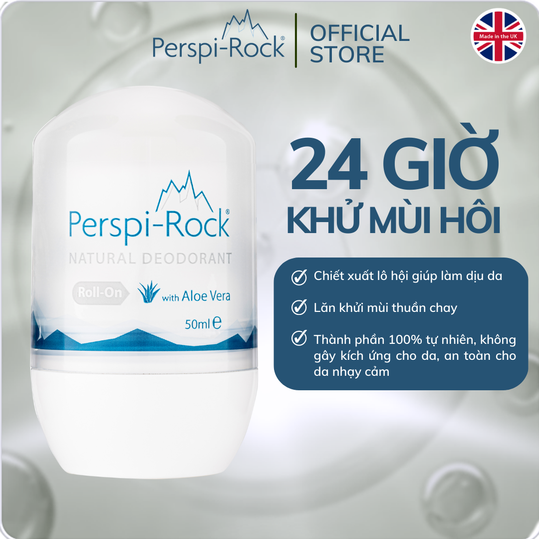 [Voucher giảm 10%] Lăn khử mùi tự nhiên thuần chay Perspi-Rock 50ml