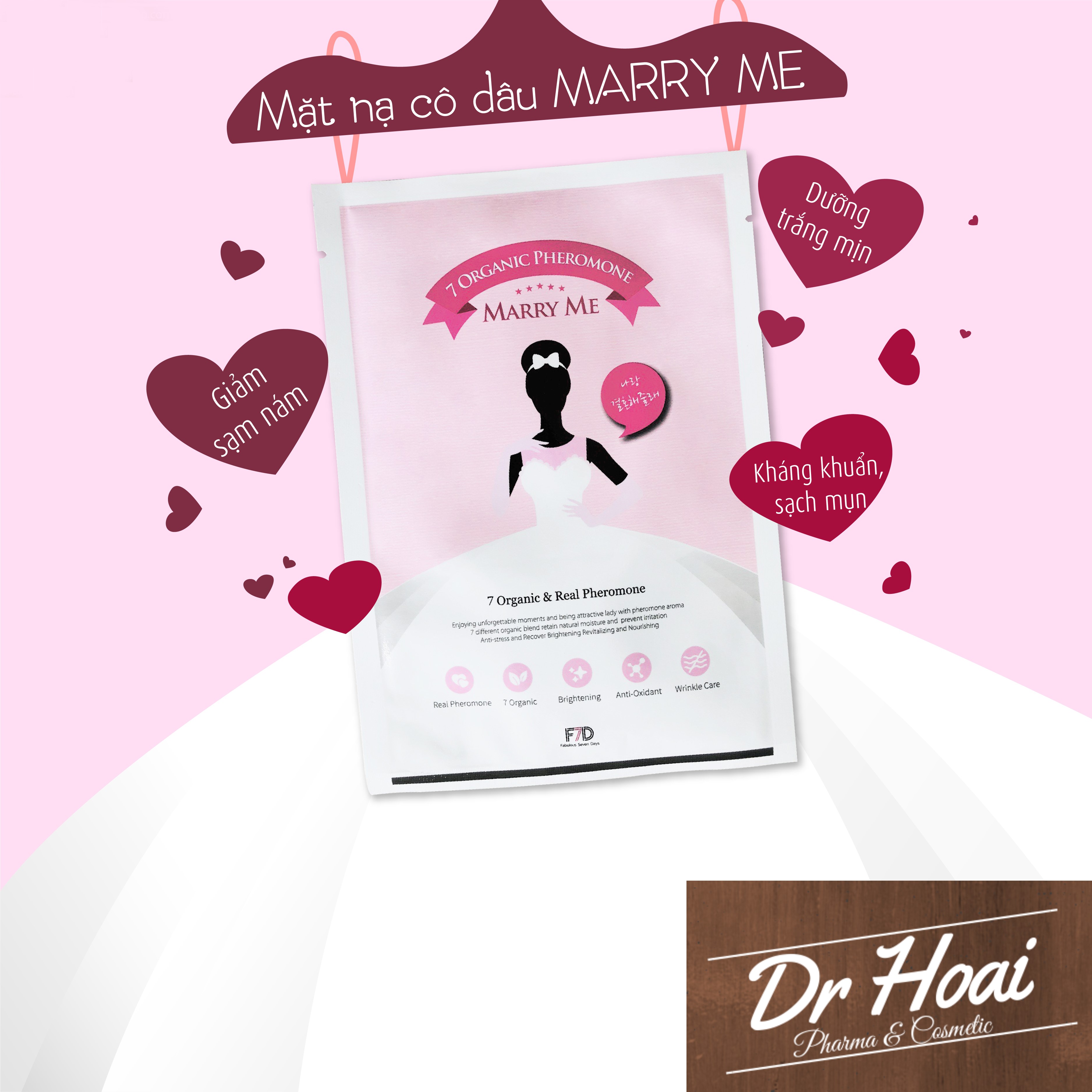 Mặt nạ thảo mộc cô dâu marry me trắng mịn da mask sheet 27ml