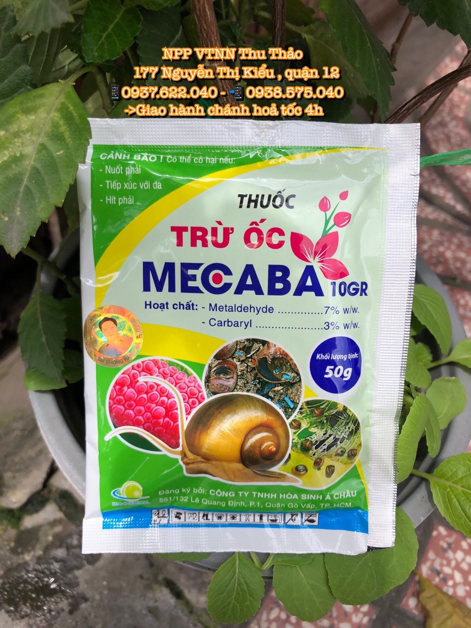 Thuốc trừ ốc mecaba 10gr - bả mồi diệt ốc
