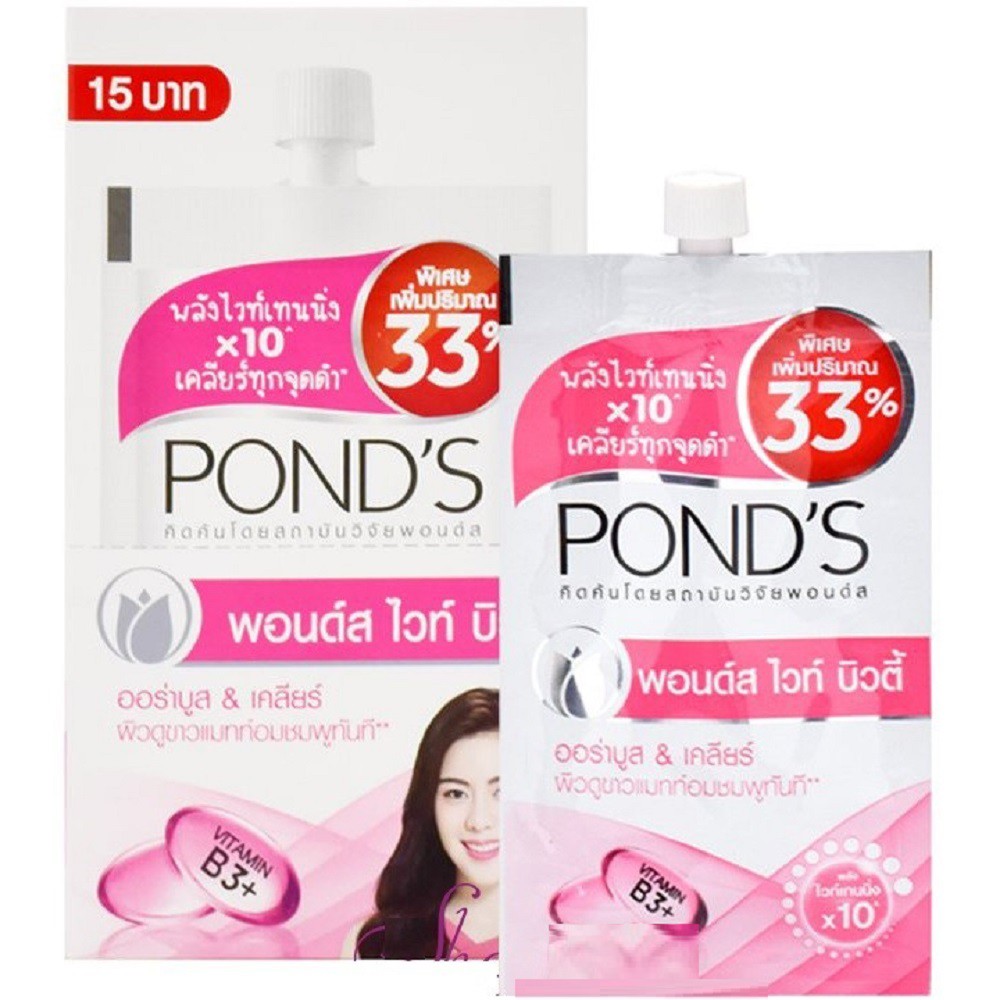 HỘP 6 GÓI KEM DƯỠNG TRẮNG HỒNG POND'S THÁI DẠNG GÓI