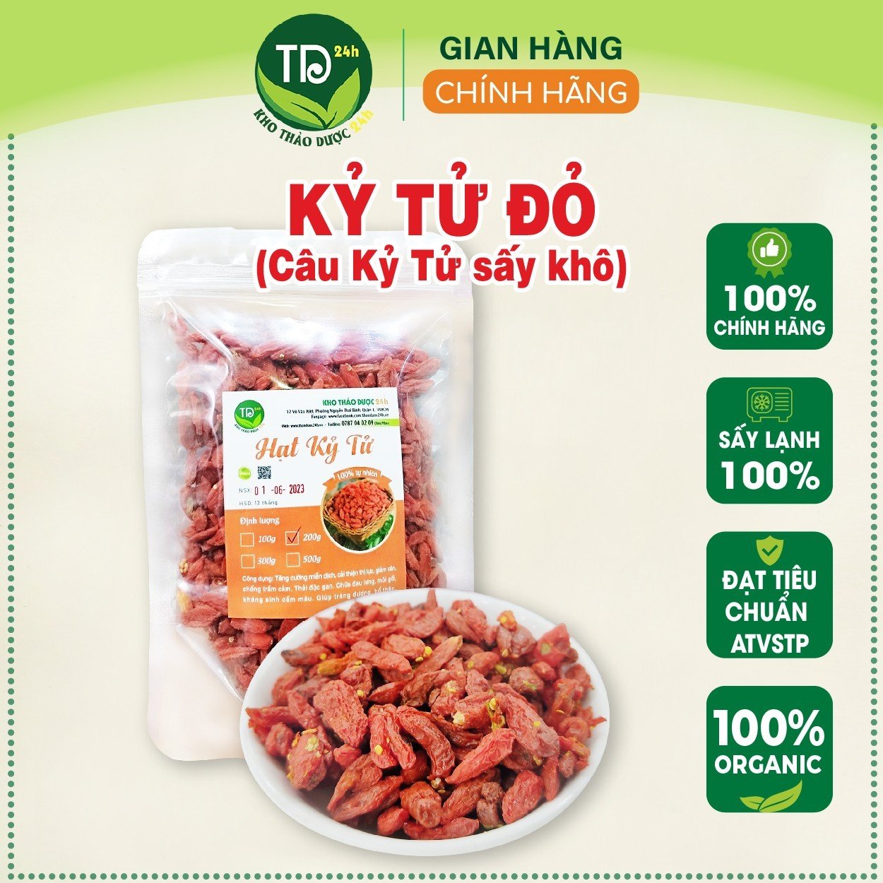   HÀNG XUẤT KHẨU  Kỷ Tử Đỏ  Câu Kỉ Tử  sấy khô quả to đỏ đều sạch giúp đẹp da bổ máu dễ ngủ chống oxy hóa tăng cường thị lực sáng mắt cải thiện sinh lý nam tăng miễn dịch | Kho thảo dược 24h 