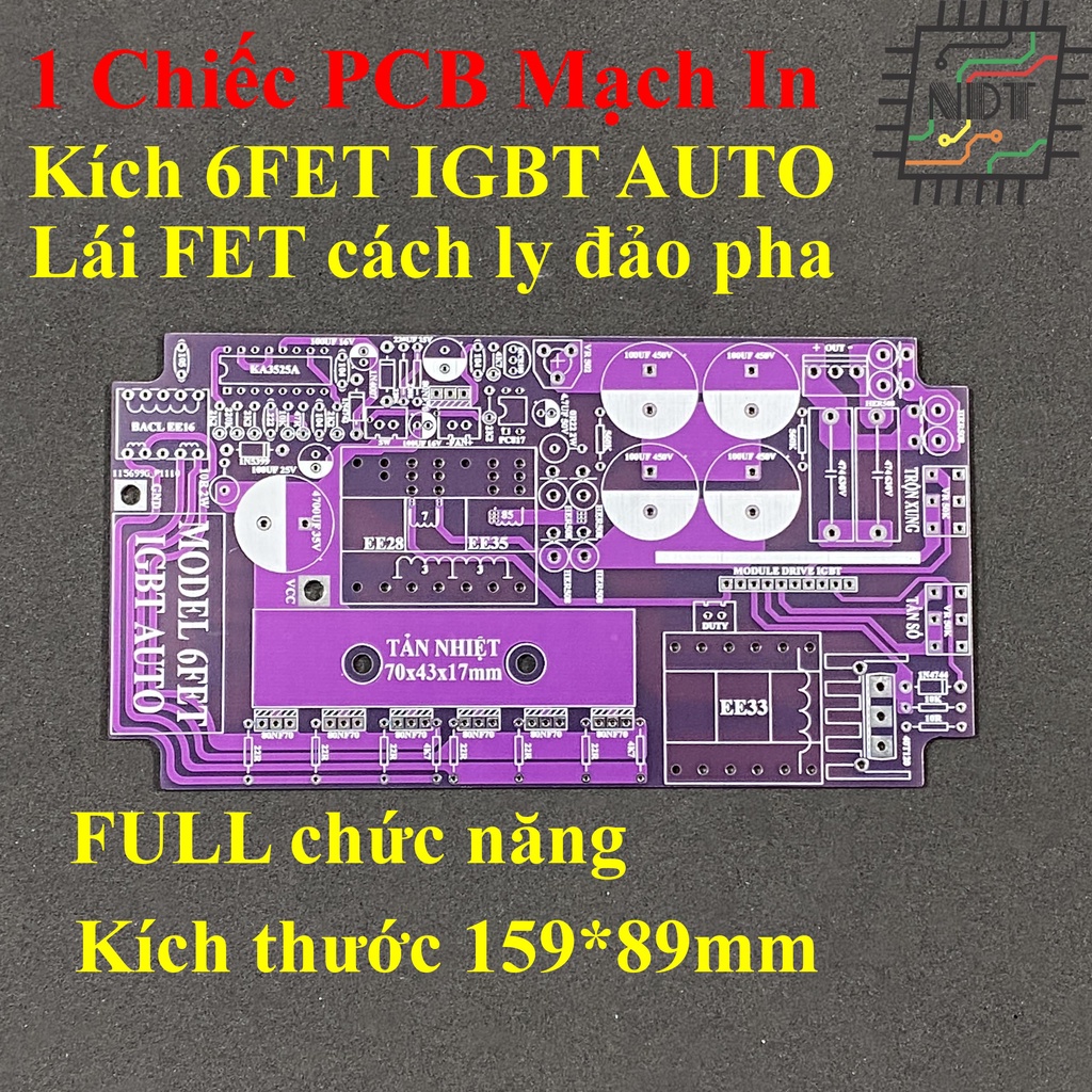 Pcb mạch in kích điện tử 6fet igbt auto chất liệu thủy tinh fr4 cao cấp