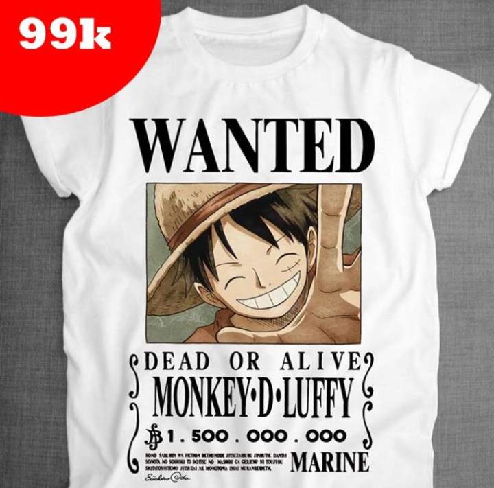 Áo thun Luffy truy nã siêu ngầu - áo thun One Piece đẹp giá siêu rẻ