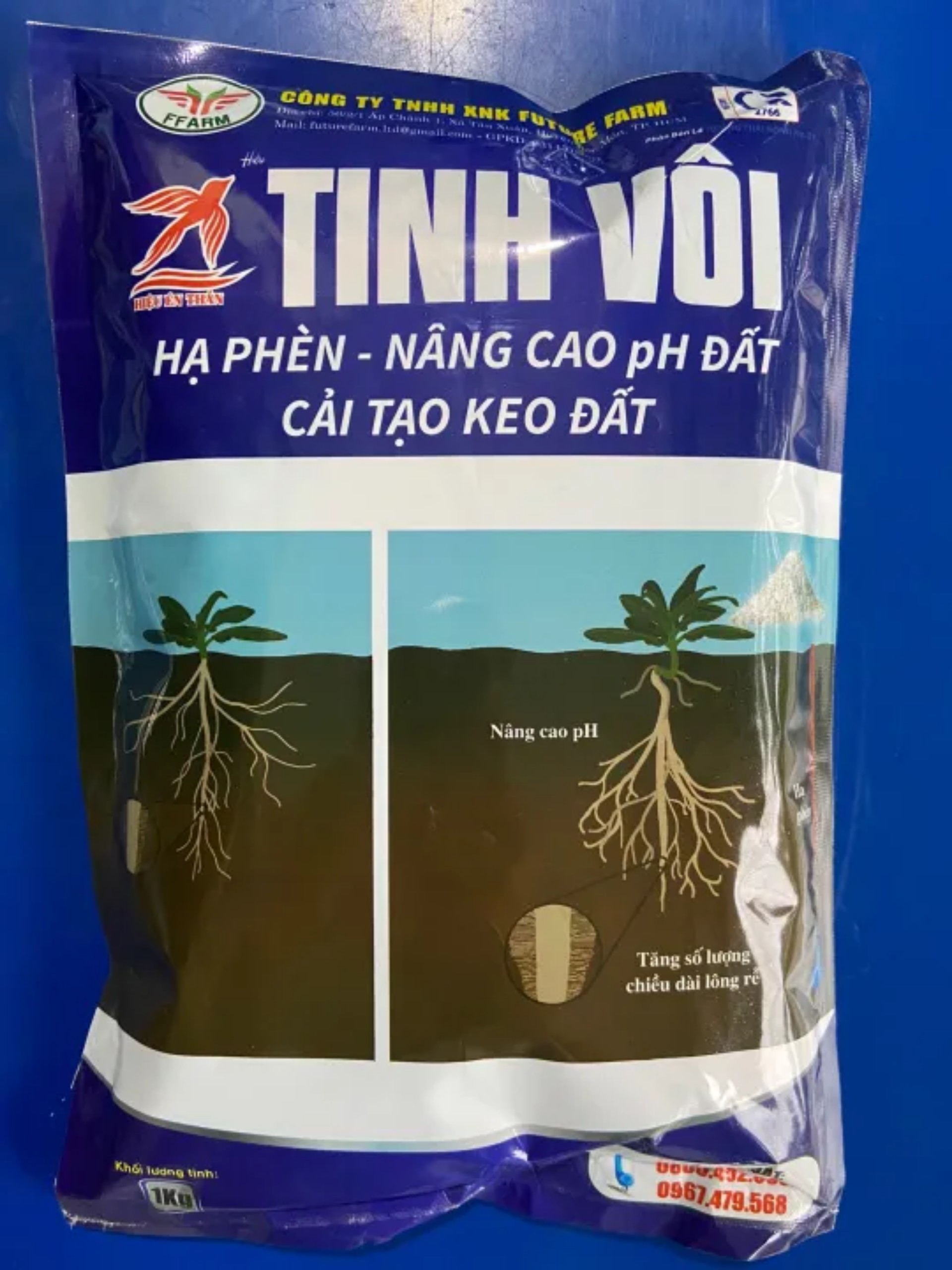 Tinh vôi loại tốt, hàm lượng tinh vôi cao giúp hạ phèn, nâng pH đất, cải tạo đất tơi xốp, phòng trừ rong rêu trên cây trồng, cải tạo keo đất.