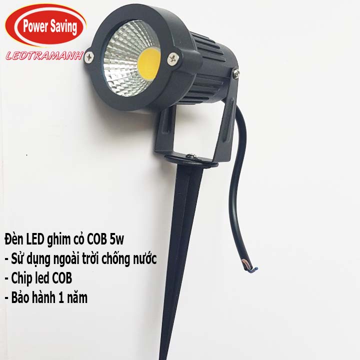 Đèn ghim cỏ led cob 5w ngoài trời