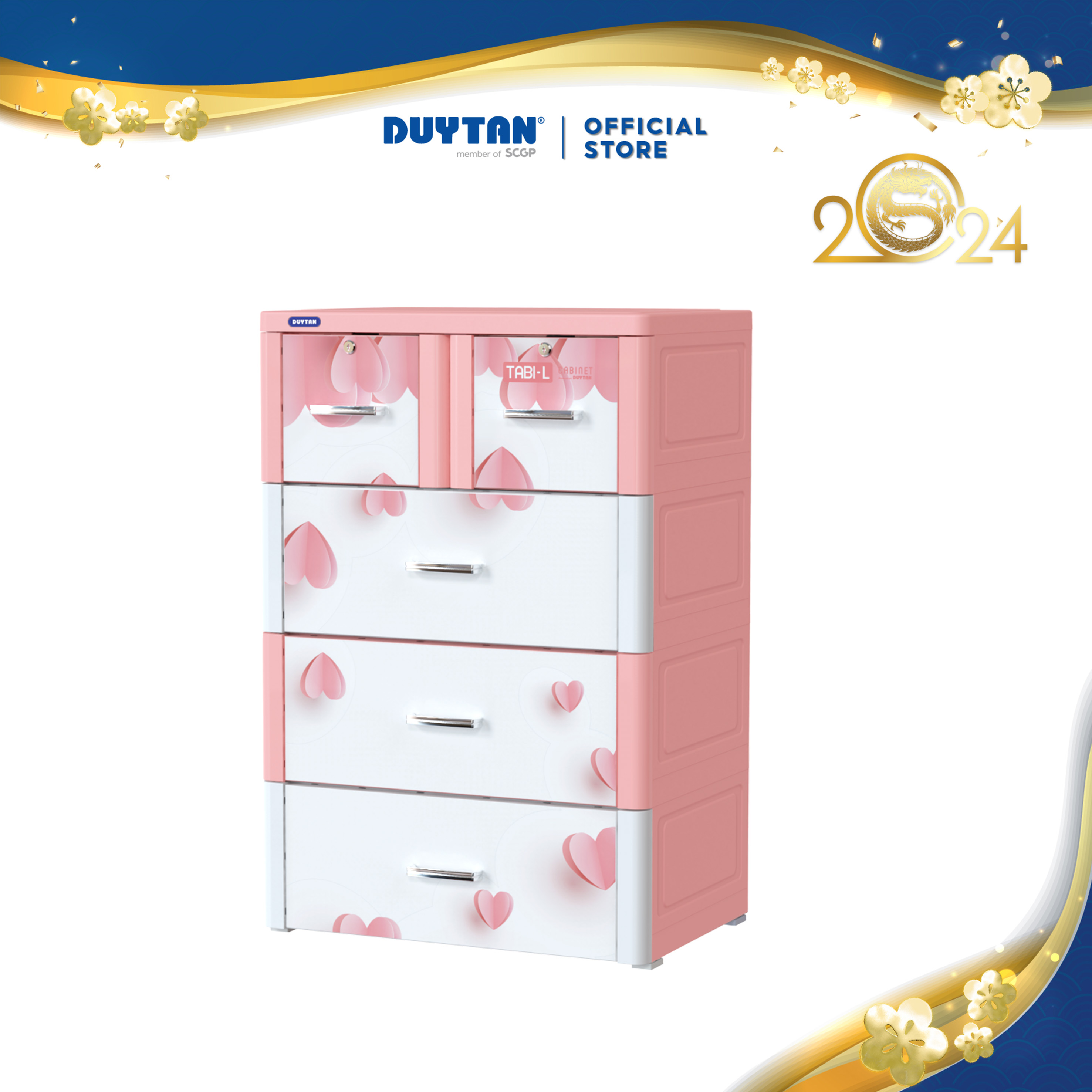 Tủ nhựa Duy Tân xếp quần áo Tabi L 4 ngăn
