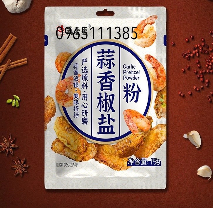 Bột Muối Cánh Gà, Chiên Tôm Tiêu Tỏi Yanyiyi 15g