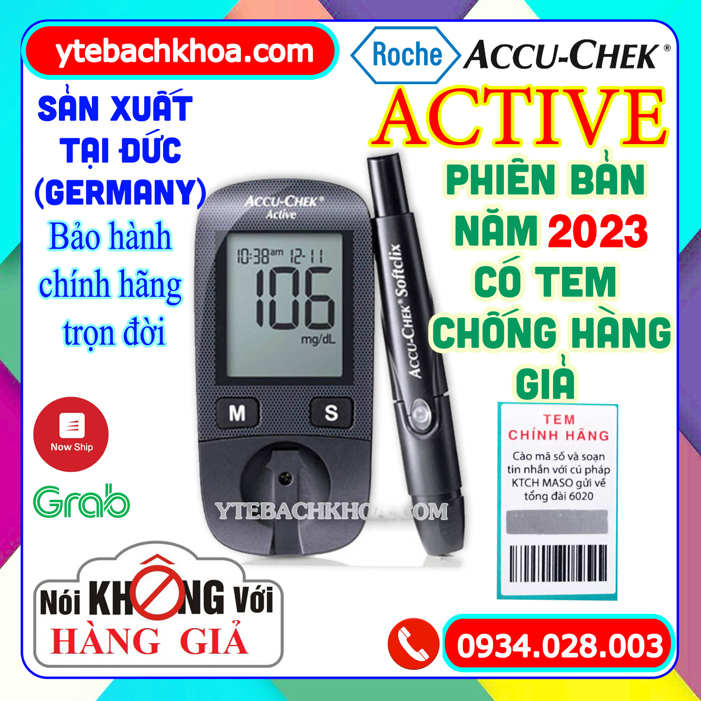 Máy đo đường huyết accu-chek active - bảo hành chính hãng trọn đời