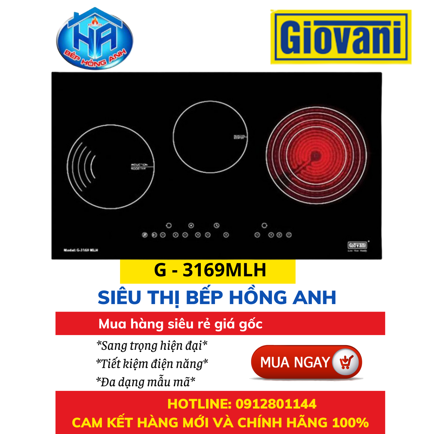 Bếp Từ Giovani G -3169 MLH - Tiện Lợi, Thông Minh - Hàng Chính Hãng