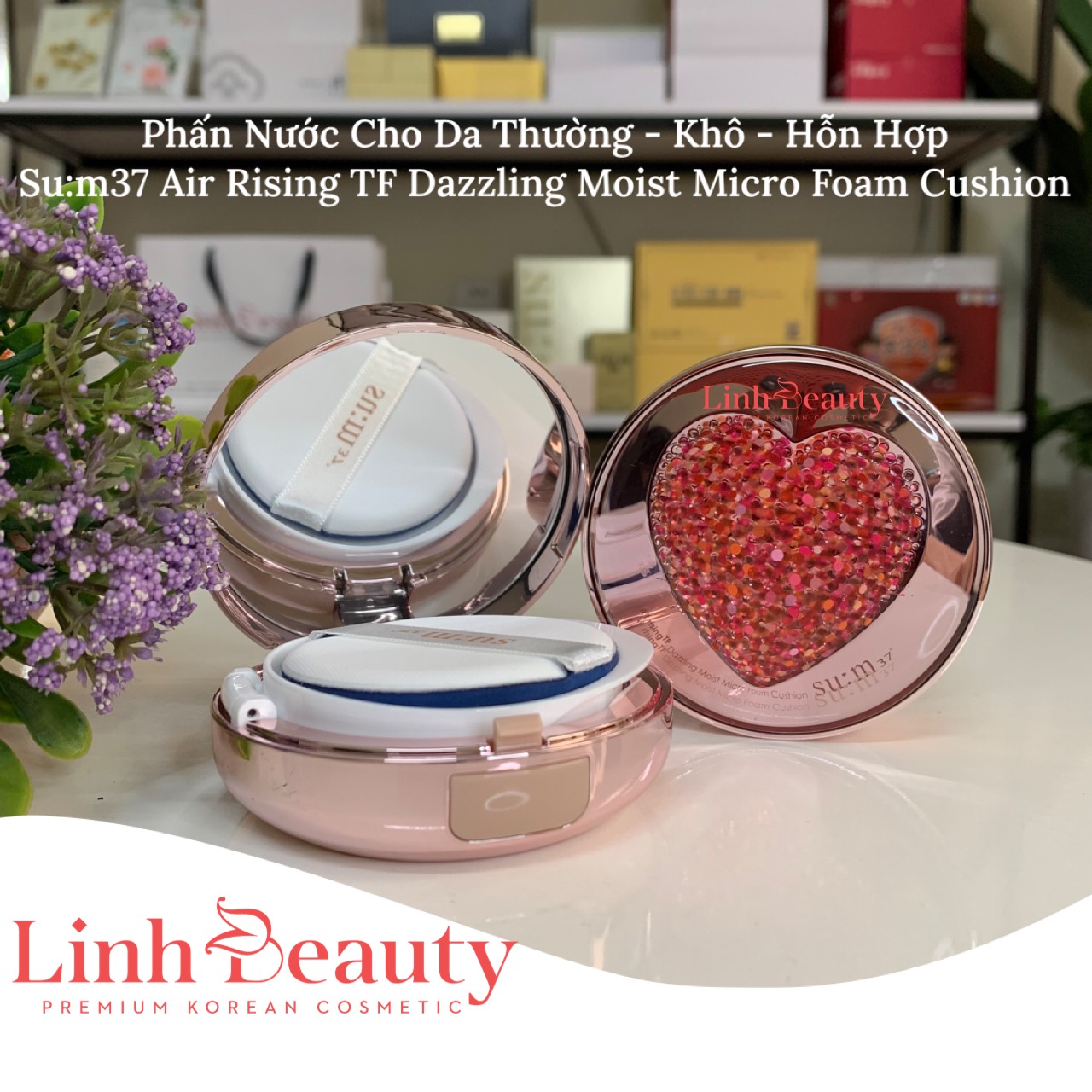 TÁCH SET- Phấn Nước Đa Năng SU:M37 Air Rising TF Dazzling Moist Micro Foam Cushion Tone 01 15gr