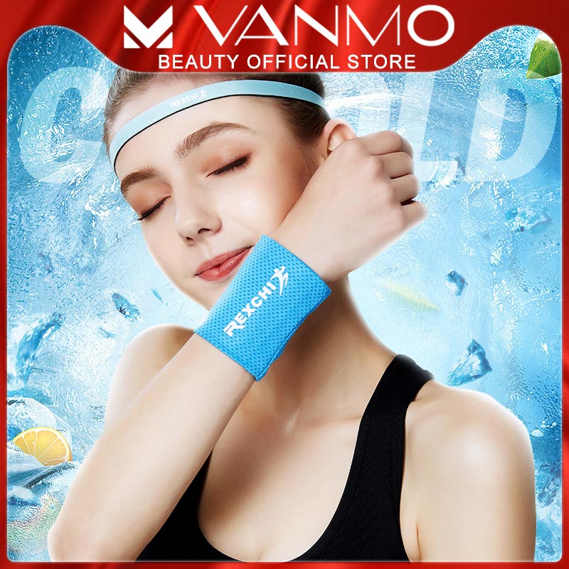 Băng Đeo Cổ Tay Thể Thao Rexchi Băng Cổ Tay Tập Gym Yoga Zumba Chất Vải Lạnh Siêu Thấm Mồ Hôi