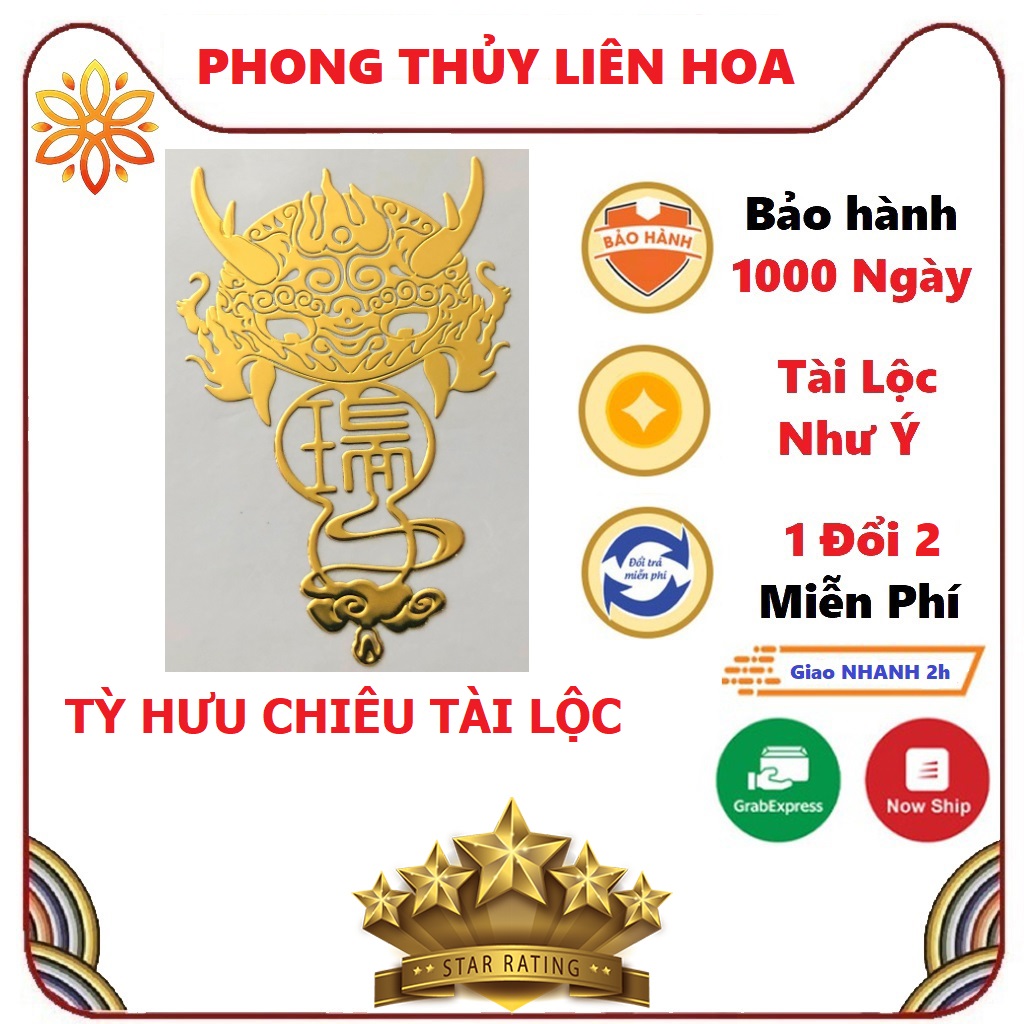 Miếng dán ốp điện thoại Tỳ Hưu thu hút tài lộc