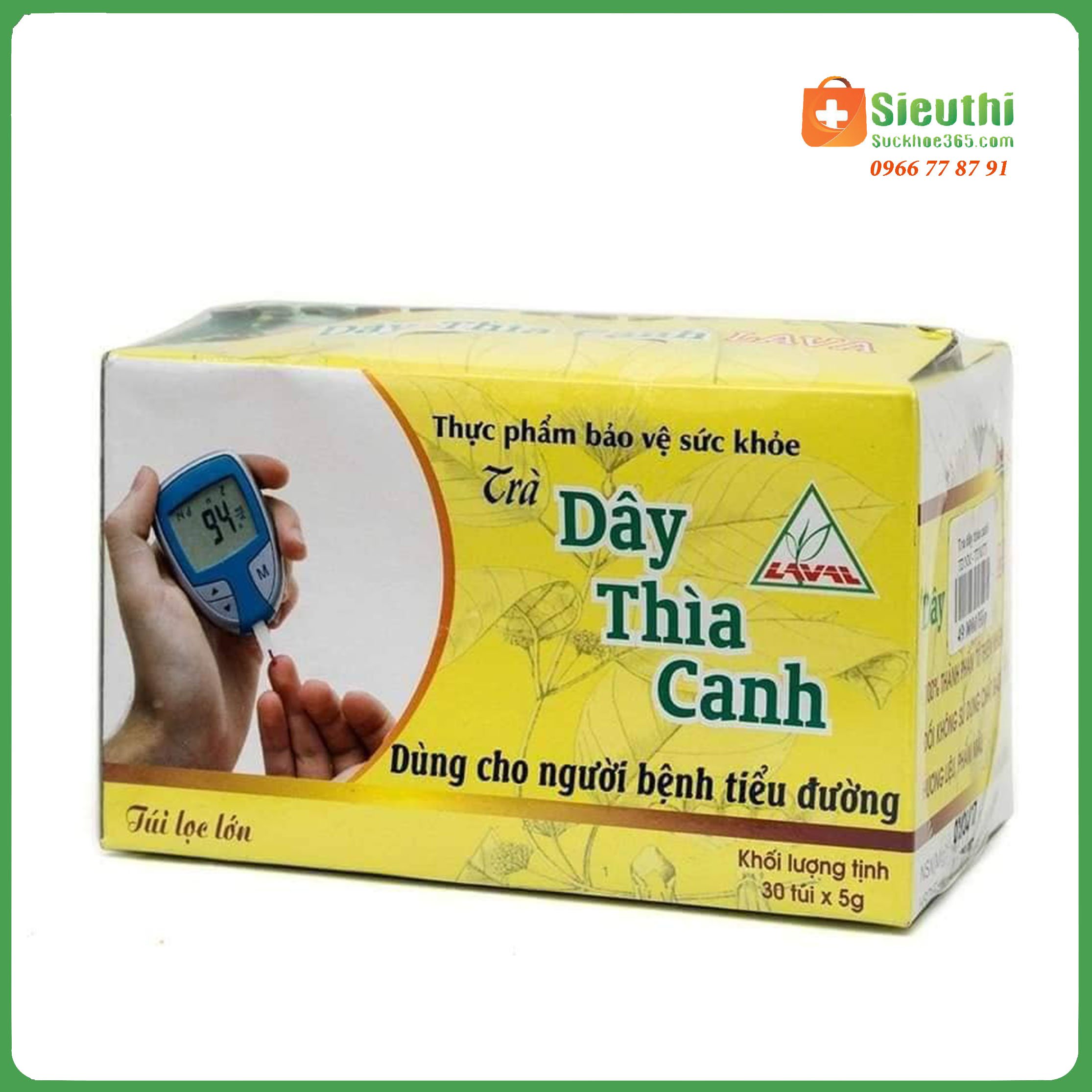 Trà dây thìa canh lava túi lọc hạ đường huyết hạ huyết áp siêu thị sức khoẻ 365