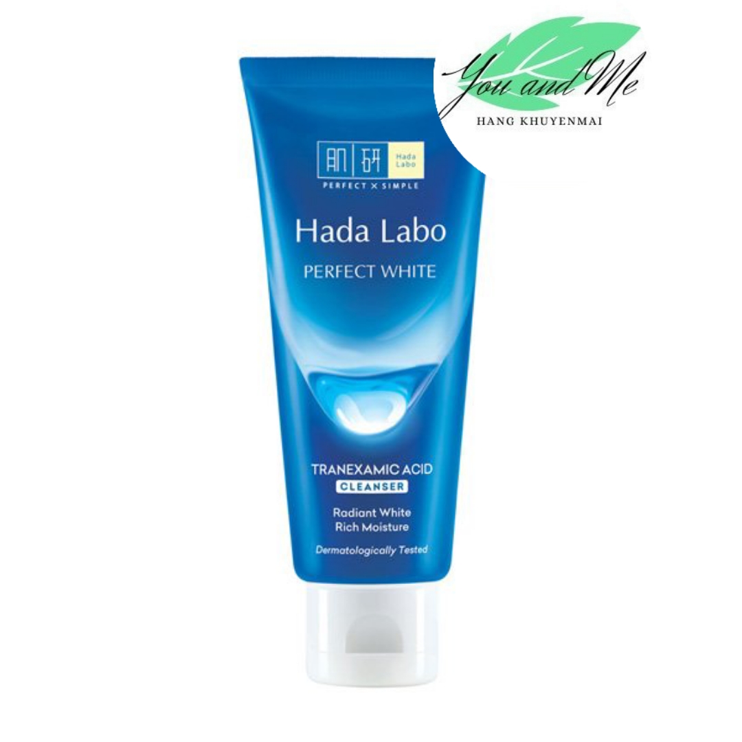 Kem rửa mặt dưỡng trắng Hada Labo Perfect White Tranexamic Acid Cleanser 80g