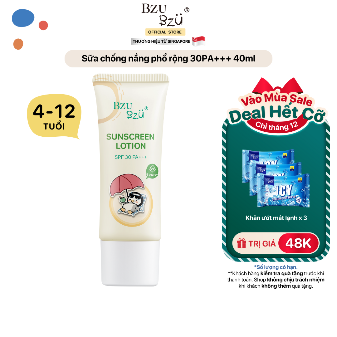 Sữa Chống Nắng Trẻ Em Phổ Rộng BZU BZU Sunscreen Lotion 30PA+++ 40ml