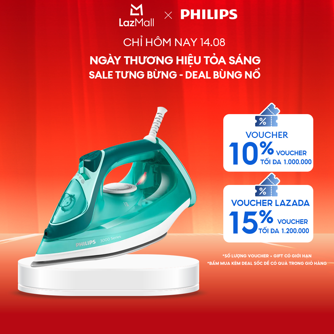Bàn Ủi Hơi Nước Philips DST3030/70-Công Suất 2400W-Hơi Phun Mạnh Mẽ Ủi Phẳng Mọi Nếp Nhăn-Hàng Phân Phối Chính Hãng