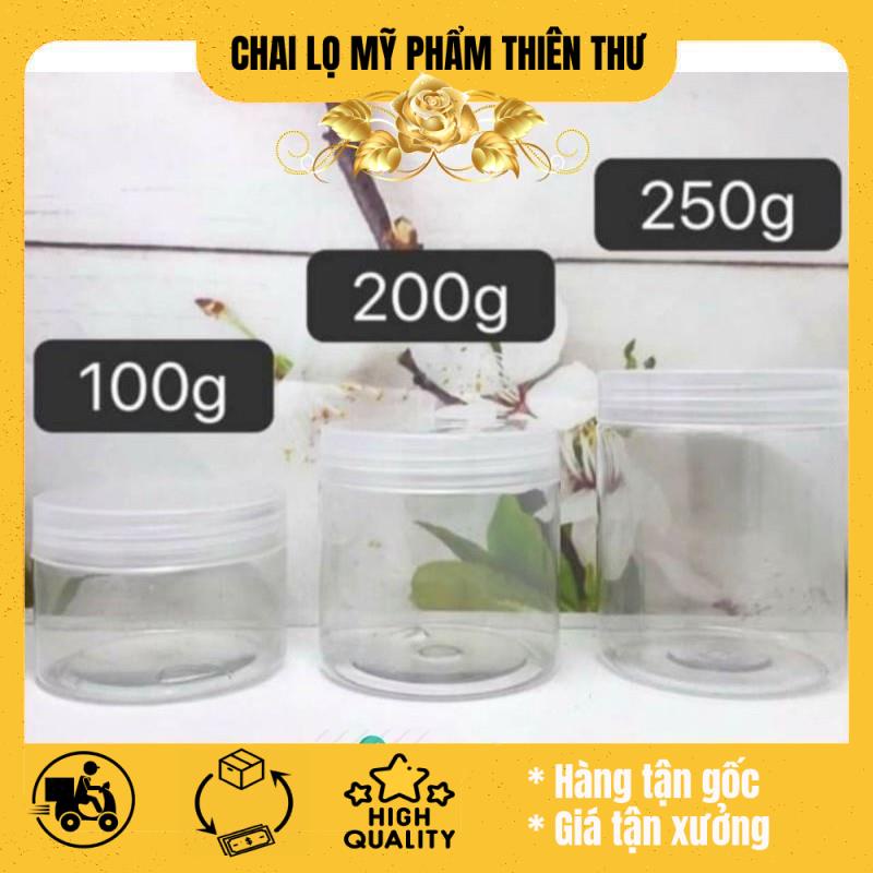 [Combo 10sp] Hủ nhựa pet Trong Nắp Trong 100g 200g 250g / hủ đựng mỹ phẩm / chai lọ chiết mỹ phẩm