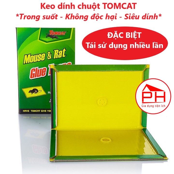 Keo dính chuột TOMCAT (KT: 30cm*20cm), bẫy chuột an toàn không độc hại tái sử dụng nhiều lần