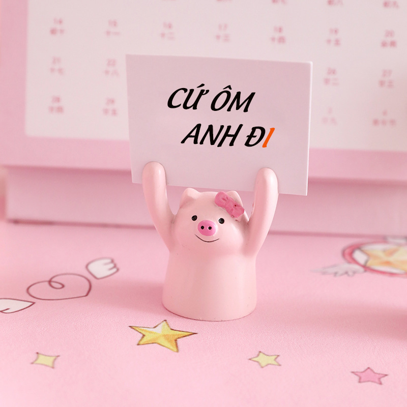 Đồ chơi heo đồ chơi cho bé heo lợn giơ thiệp chữ cổ vũ nhựa cứng cao cấp