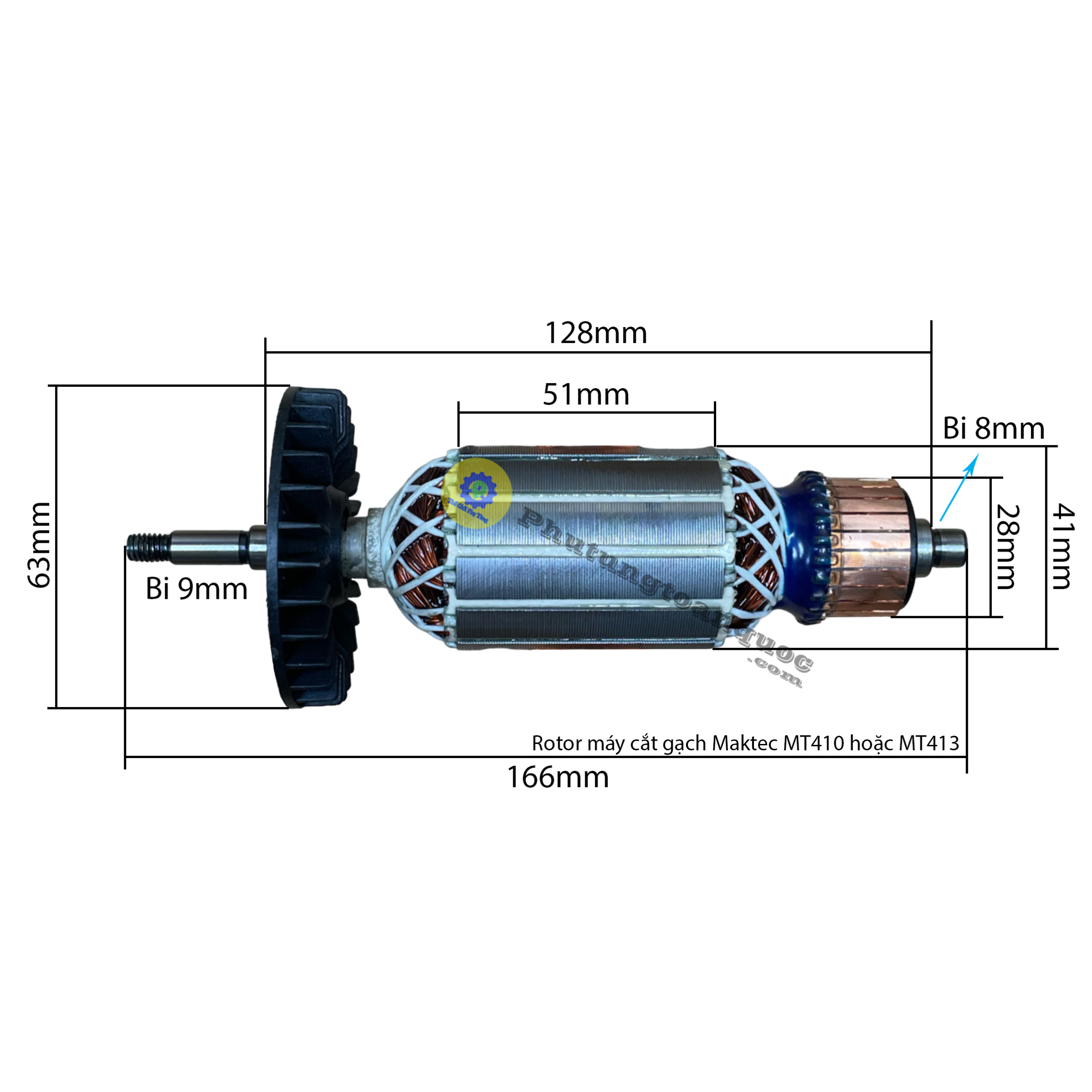 Rotor thay thế máy cắt gạch maktec mt410 hoặc mt413 - ruột máy cắt gạch maktec hàng mới 100% dây đồng