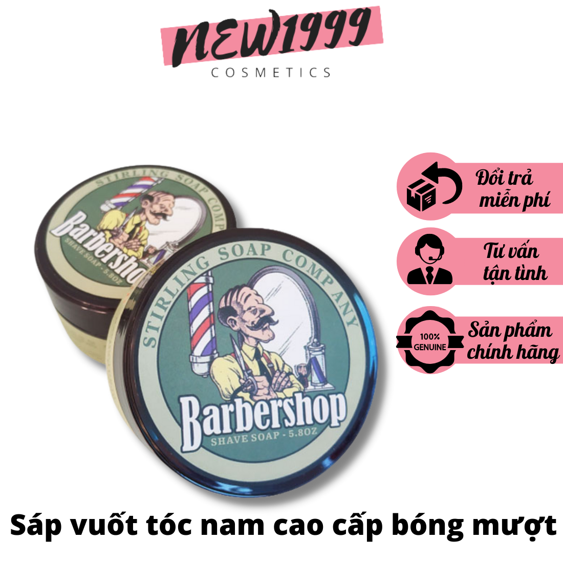Sáp vuốt tóc nam nữ BARBERSHOP giữ nếp tóc chuẩn salon