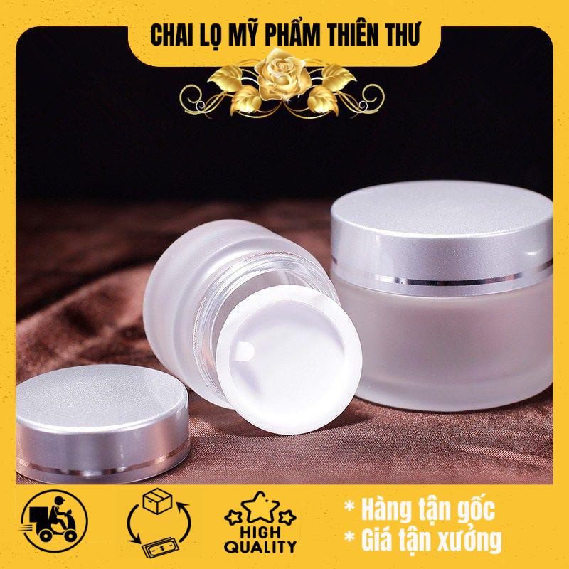 Hủ kem thủy tinh bạc 5g/10g - hủ đựng mỹ phẩm - hủ đựng kem