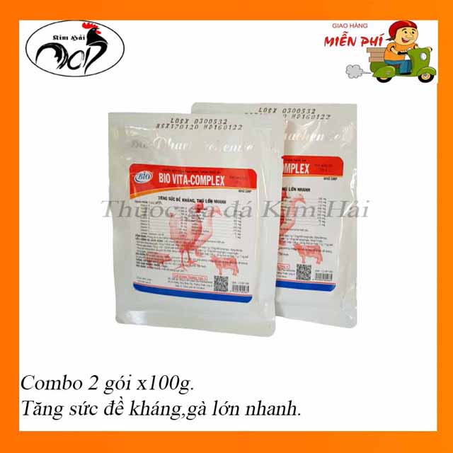 Vita-Bcomplex[combo 2 gói x100g ]-gà con mau lớn-giúp nâng cao sức đề kháng và thiếu hụt vitamin chất khoáng quá trình phát triển của gà con gà tơ.thuốc thú y hiệu quả