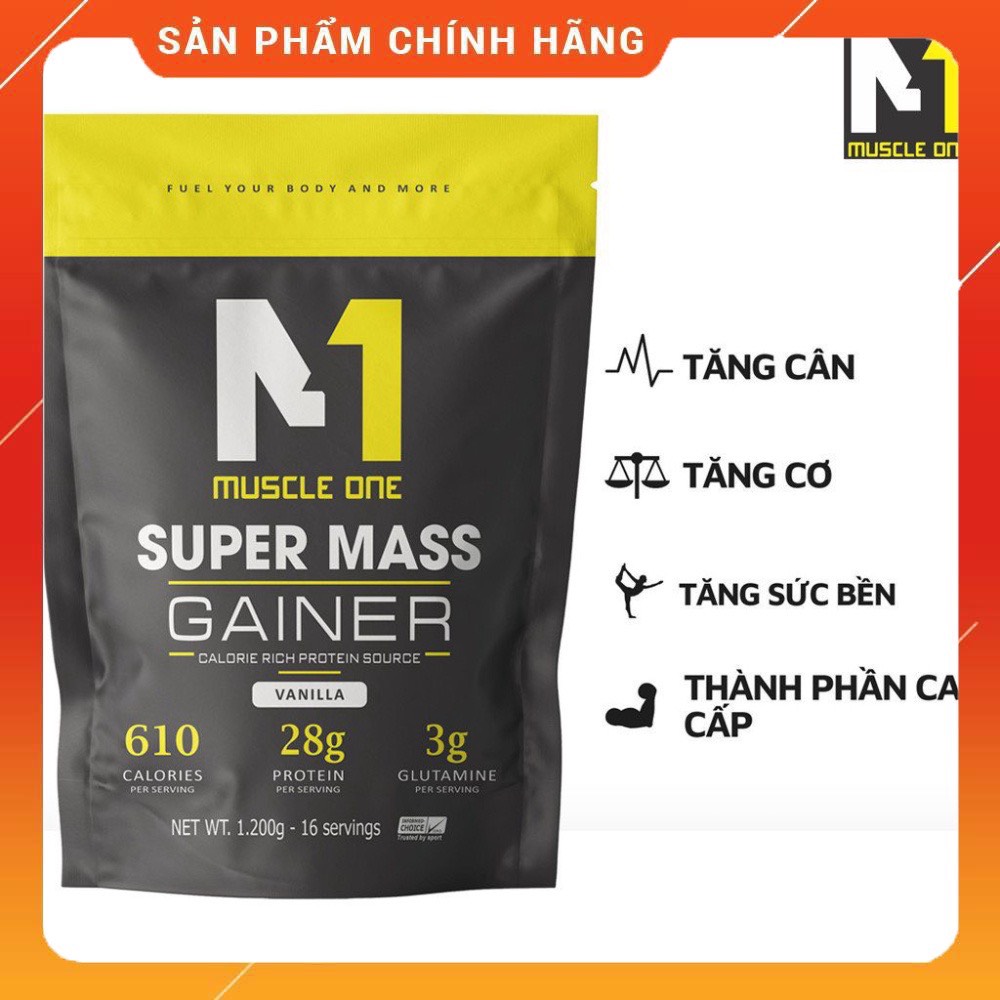 Super mass loại 1kg2 giá ưu đãi, hỗ trợ tăng cơ tăng cân, hấp thụ nhanh