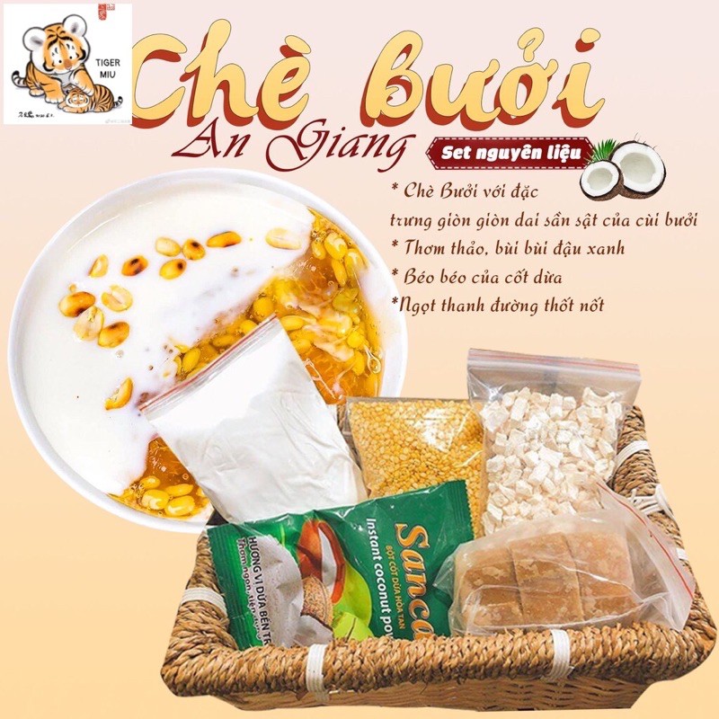 Chè bưởi đậu xanh 900g- set 40-50 chén bự