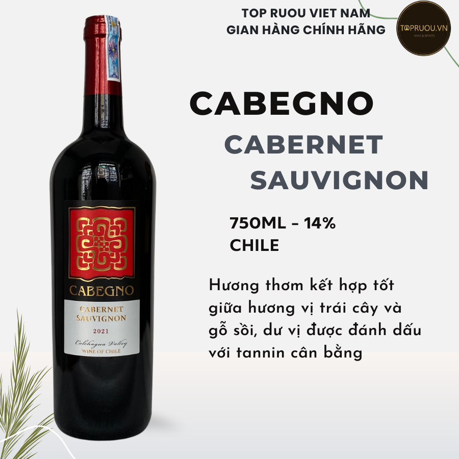 Vang đỏ cabegno cabernet sauvignon 750ml - 14% - chile