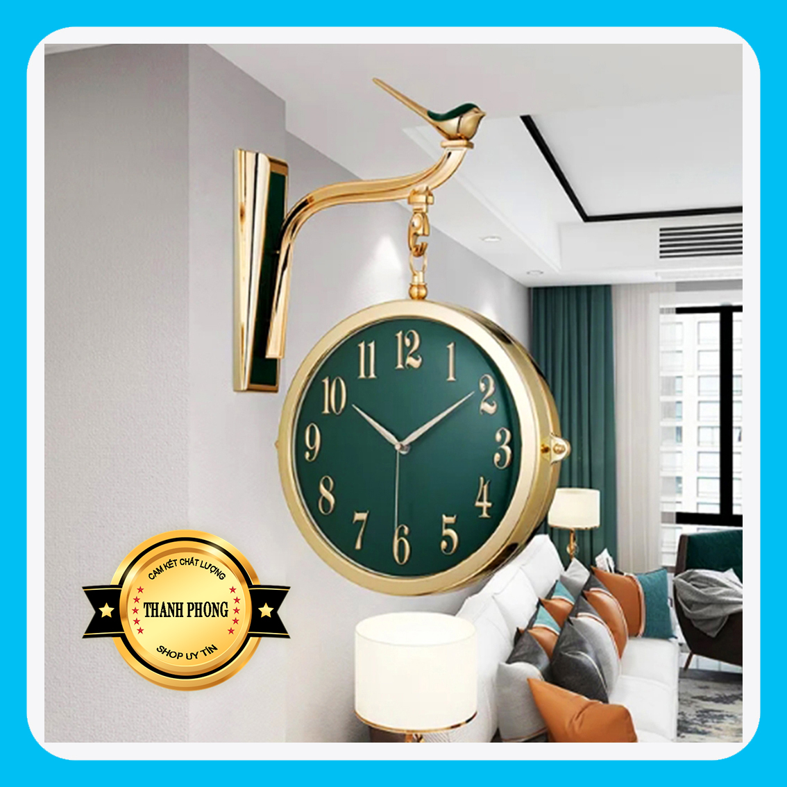 Đồng Hồ Treo Tường Trang Trí Hai Mặt 2M09