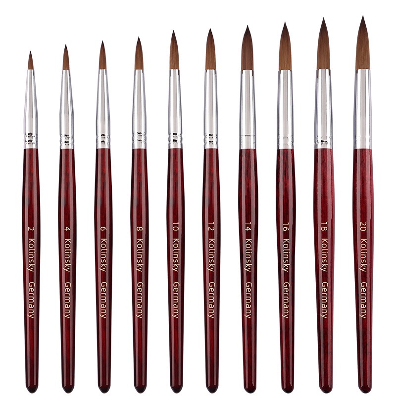 Cọ đắp bột kolinsky germany chính hãng - cọ đắp bột số 10, 12, 14, 16, 18, 20 chuyên dụng ngành nail