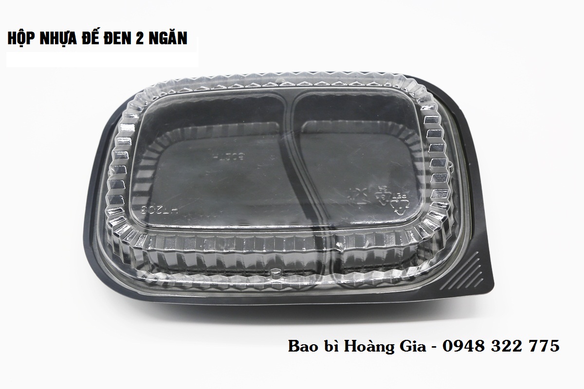 Hộp nhựa đế đen HT17 (2 ngăn) - 50 hộp