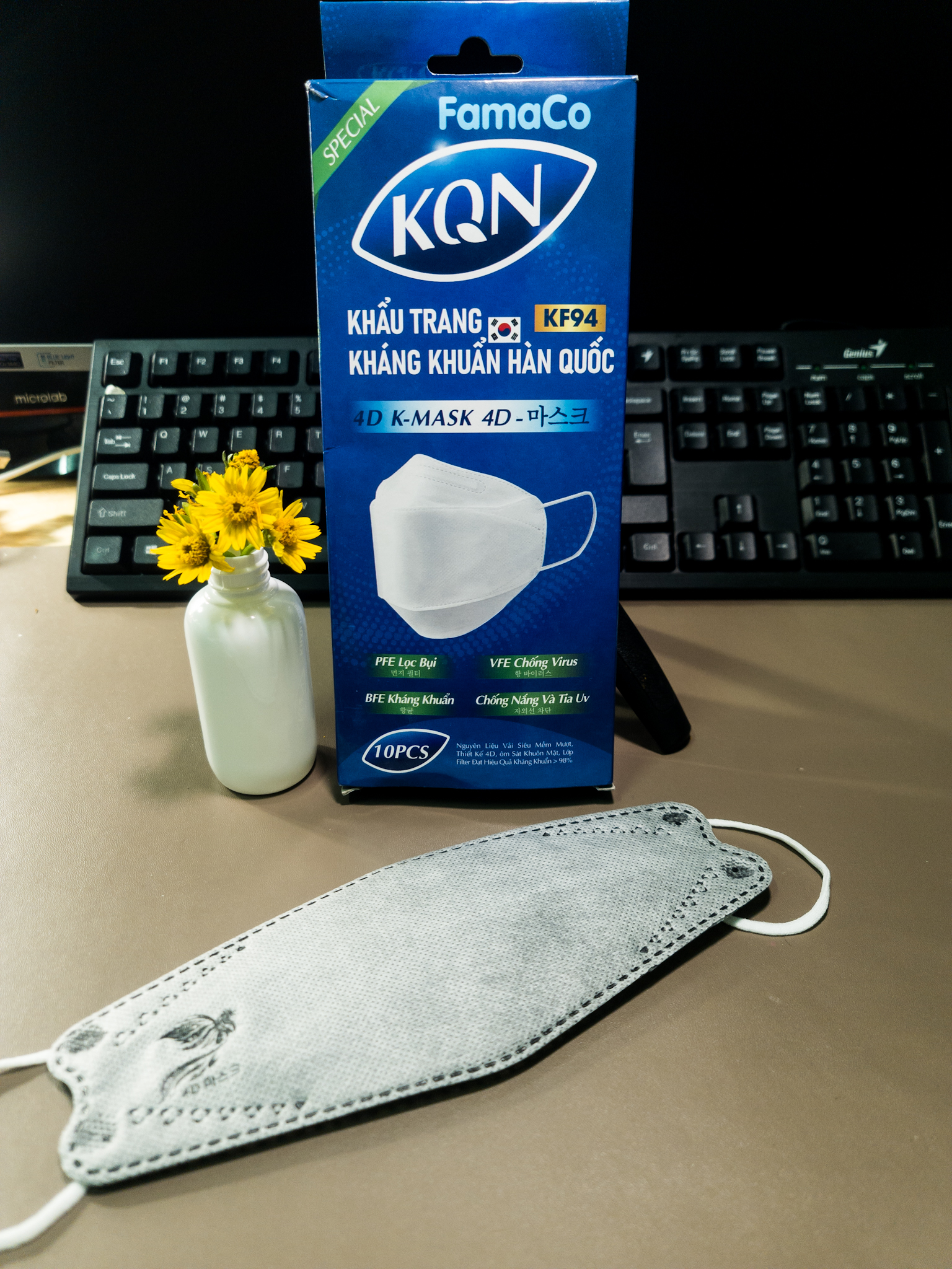 COMBO 2 Hộp 4D KF94 Màu XÁM công nghệ Hàn Quốc 4 lớp dày đẹp kháng khuẩn( TỔNG 20 CÁI)
