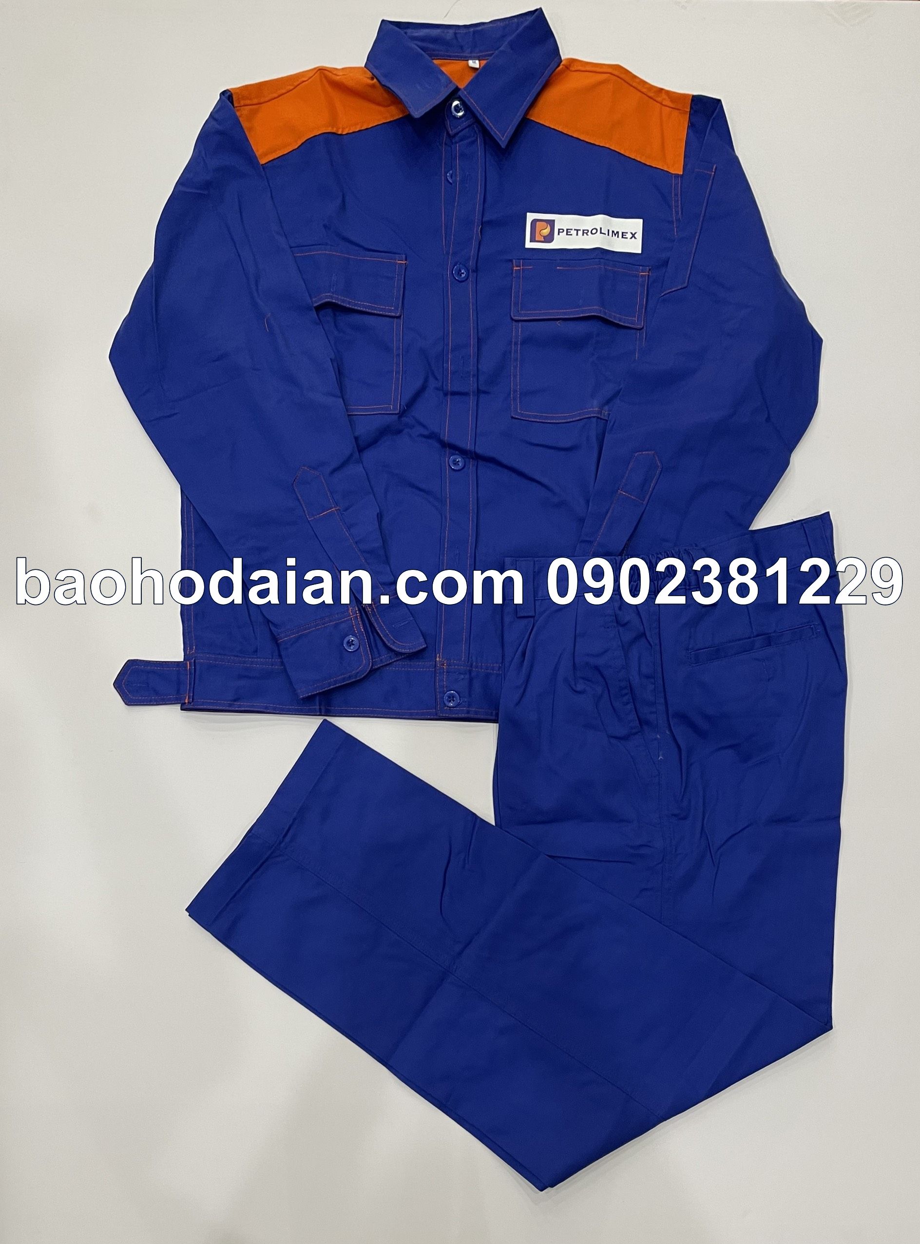 Quần áo đồng phục xăng dầu phối màu kaki 65/35 - xd01