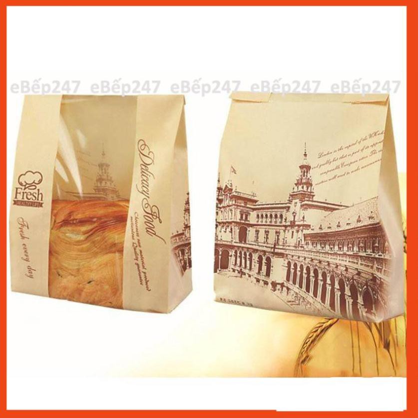 Set 100 túi đựng bánh mỳ hoa cúc ngang cao cấp bền đẹp - eBếp247
