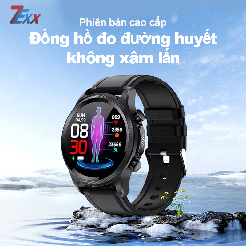 Đồng hồ đường huyết đồng hồ thông minh ECG+PPG nhiệt độ màn hình nhịp tim huyết áp oxy máu điện tâm đồ smartwatch