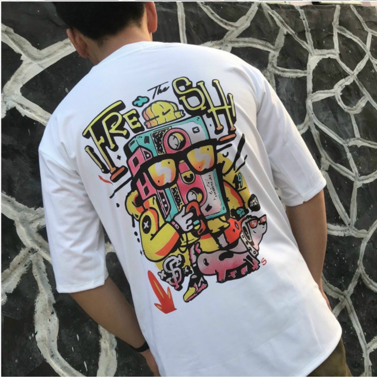 Freeship áo thun tay lỡ nam nữ in hình pet cá tính chất liệu thun mềm mịn áo hot mùa hè luca fashion