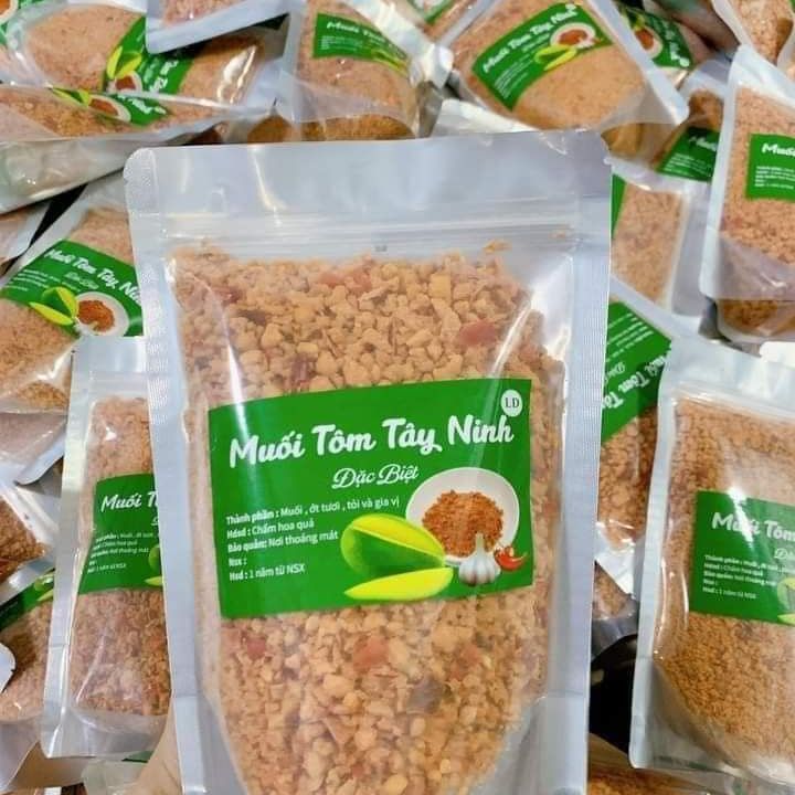 Muối tôm tây ninh hạt to đặc biệt 500gr dùng chấm trái cây ngon chảy nước